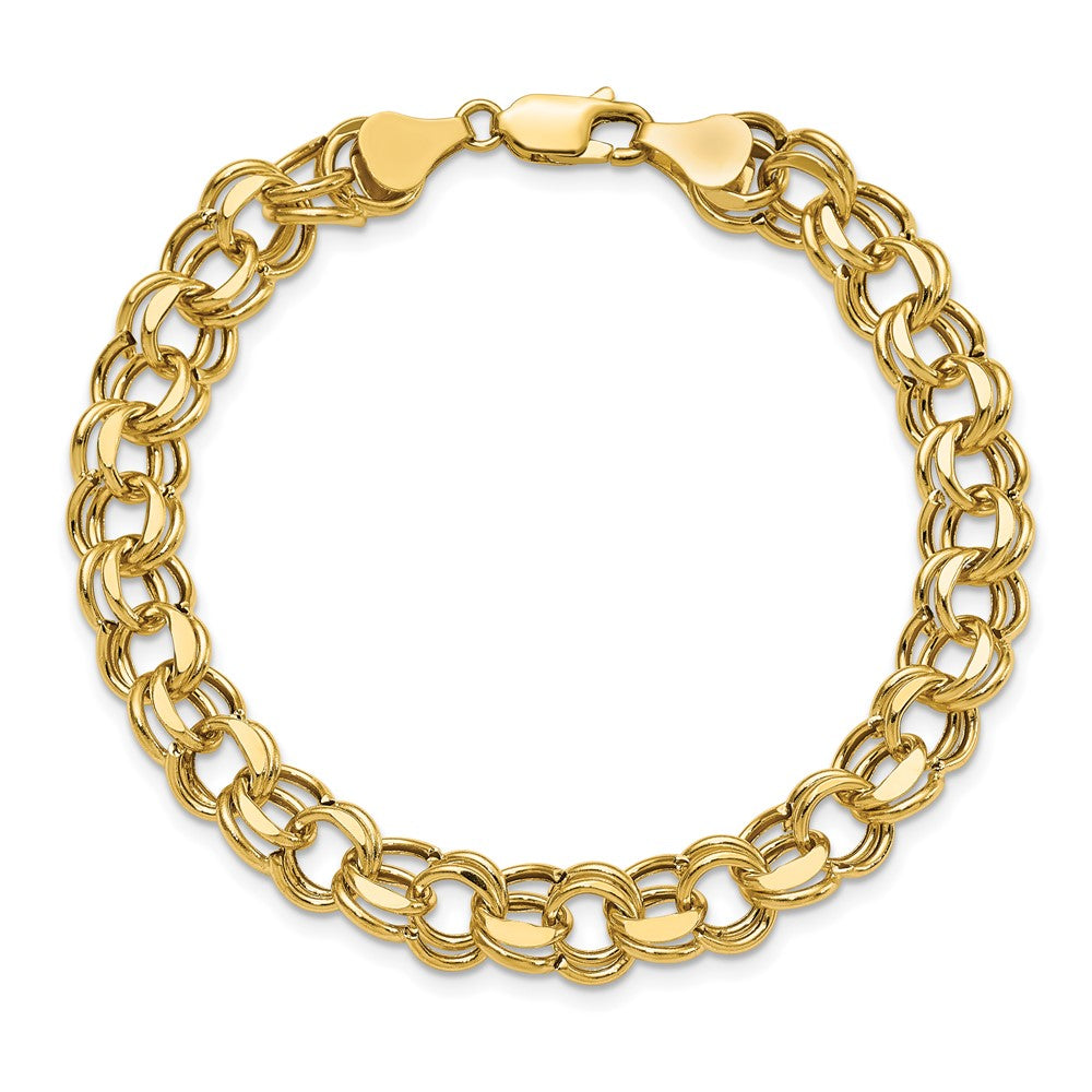 10k Lite 8mm Double Link Charm Bracelet