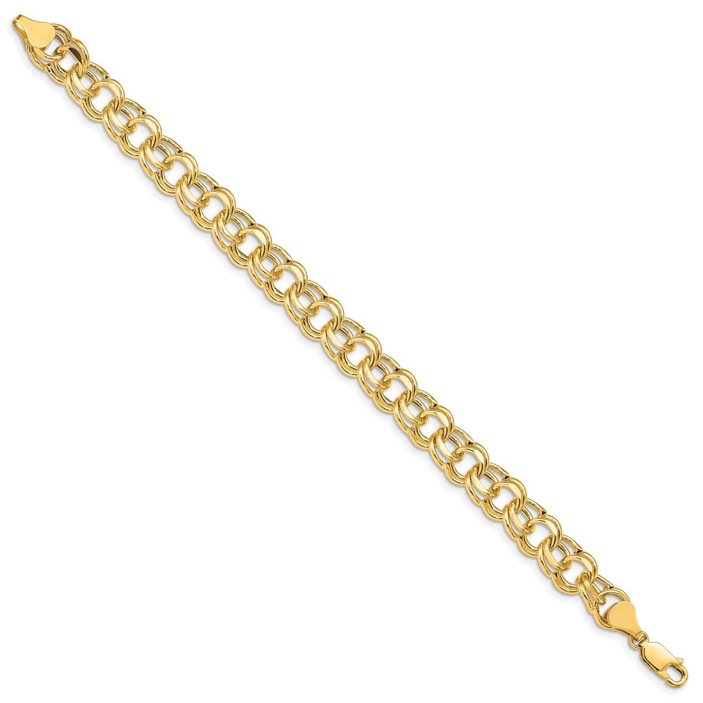 10k Lite 8.5mm Double Link Charm Bracelet