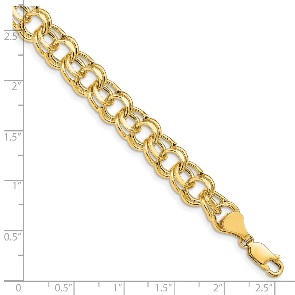10k Lite 8.5mm Double Link Charm Bracelet