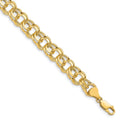 10k Lite 8.5mm Double Link Charm Bracelet