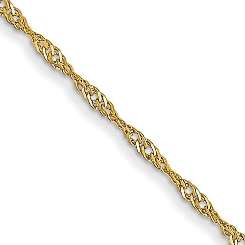 14k 1mm Carded Singapore Chain
