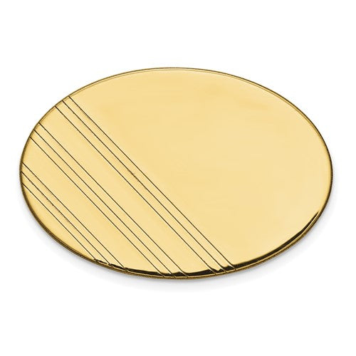 10k Men's Oval w/Line Design Tie Tac