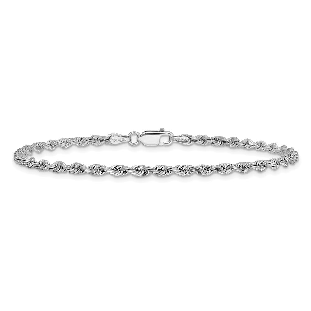 10k White Gold 3.0mm D/C Quadruple Rope Chain