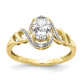10K White Topaz and Diamond Ring