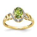 10K Peridot and Diamond Ring