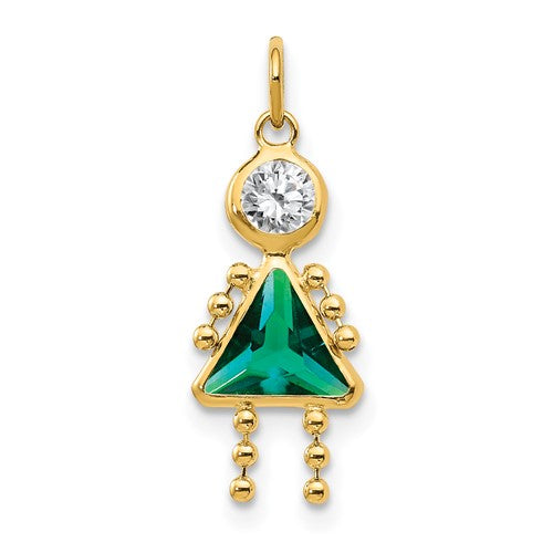 10k May Girl Birthstone Charm