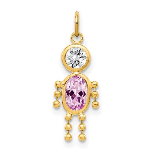10k June Boy Birthstone Charm