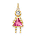10k October Girl Birthstone Charm