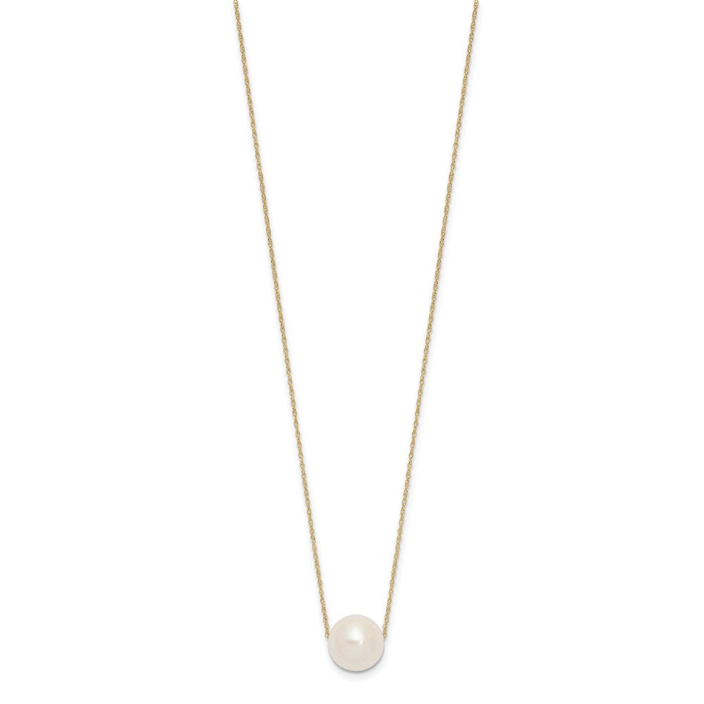 10k 10-11mm Round White FWC Pearl Rope Necklace