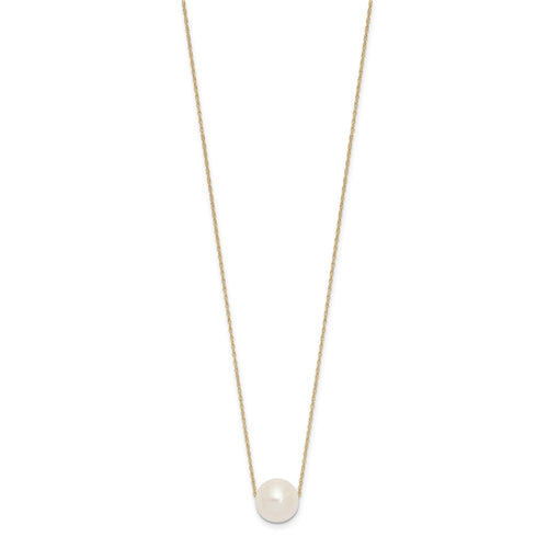 10k 10-11mm Round White FWC Pearl Rope Necklace