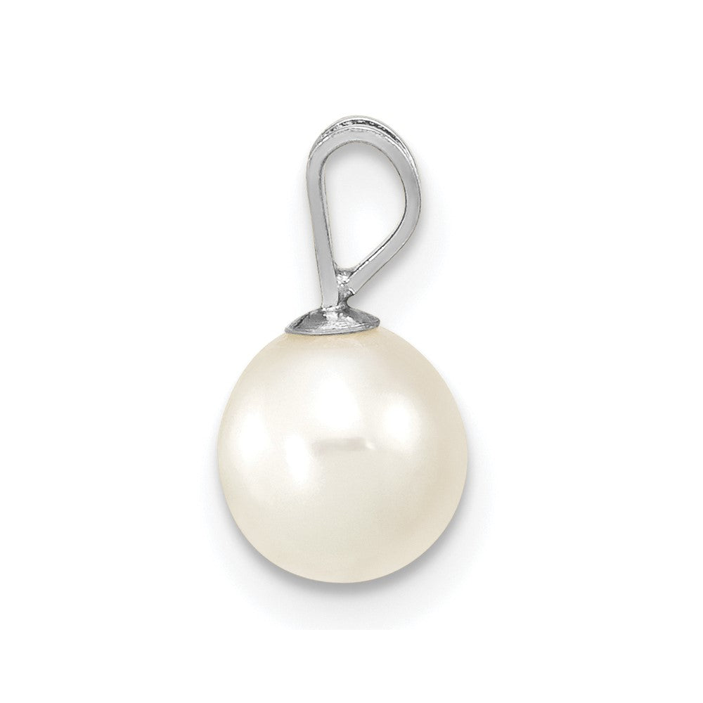 10k WG 6-7mm Round White Freshwater Cultured Pearl Pendant