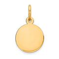 10K Plain .013 Gauge Circular Engravable Disc Charm