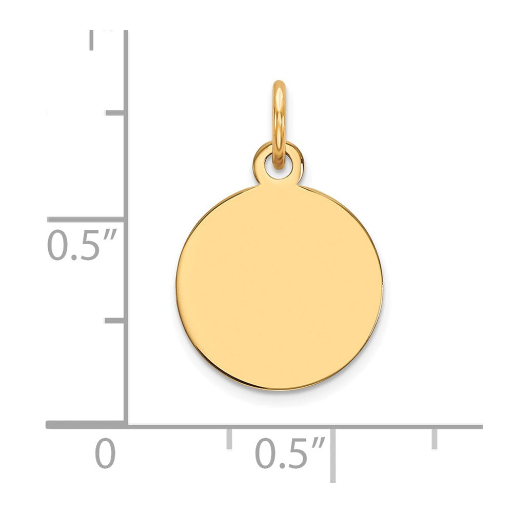 10K Plain .018 Gauge Circular Engravable Disc Charm