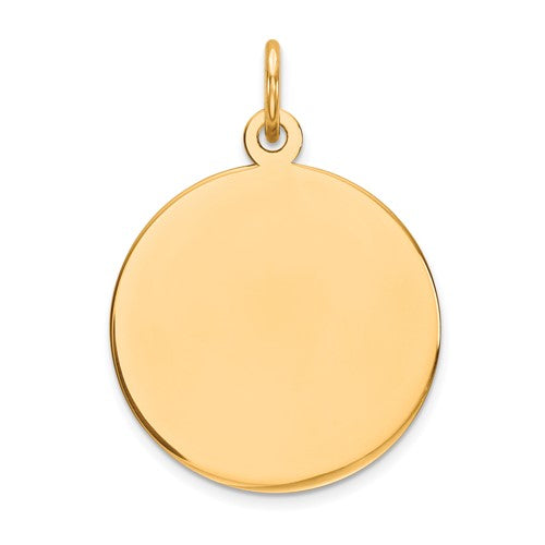 10K Plain .018 Gauge Circular Engravable Disc Charm
