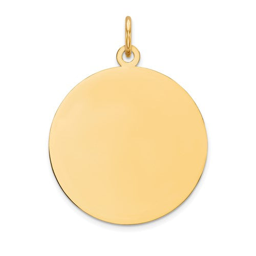 10K Plain .018 Gauge Circular Engravable Disc Charm