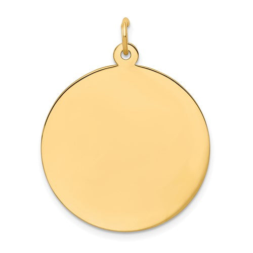 10K Plain .018 Gauge Circular Engravable Disc Charm
