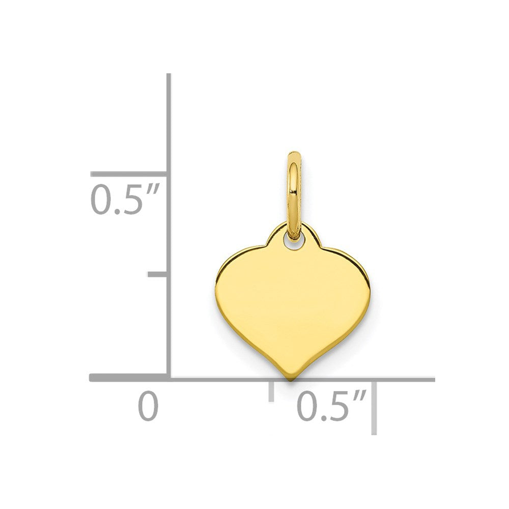 10k Plain .013 Gauge Heart Disc Charm