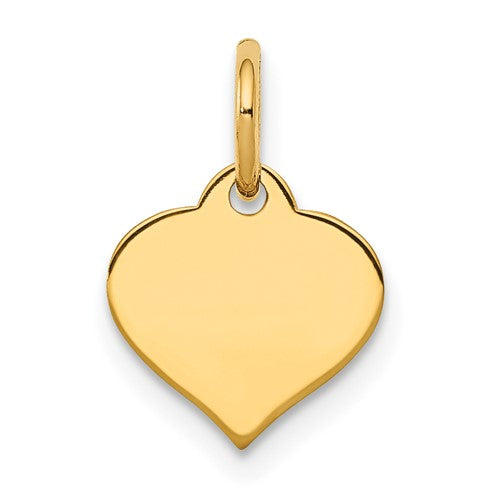 10k Plain .018 Gauge Heart Disc Charm