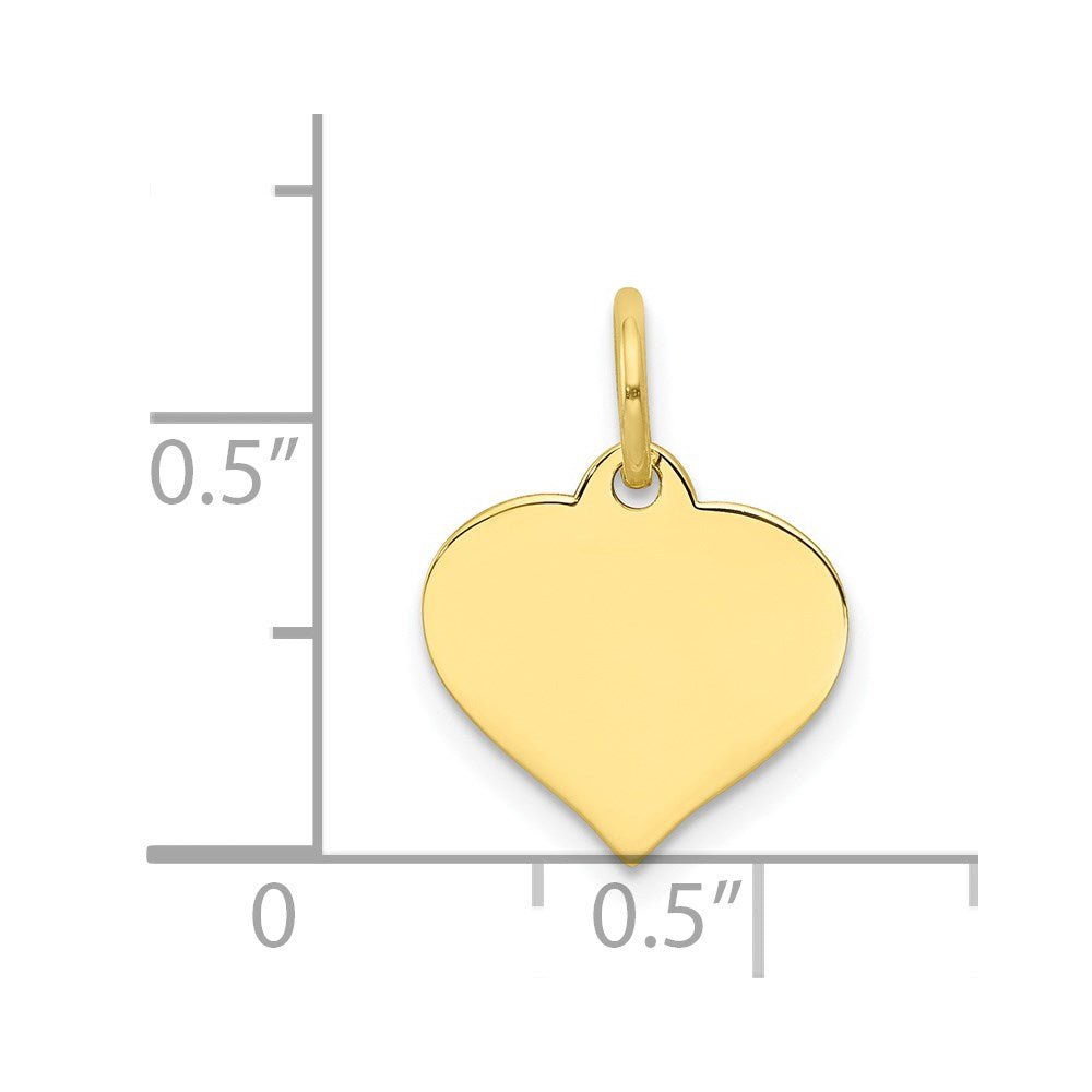 10k Plain .013 Gauge Heart Disc Charm