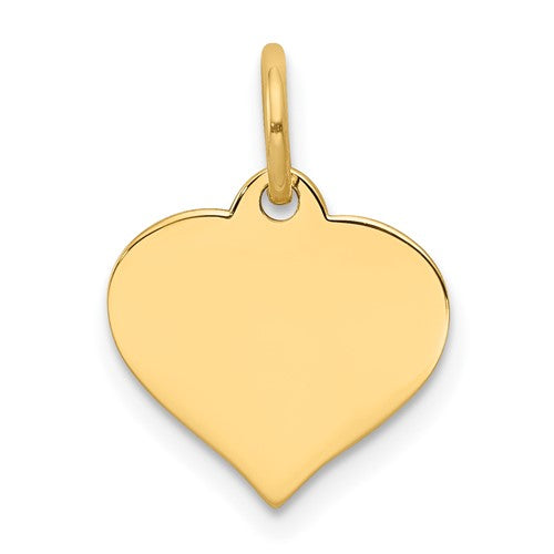 10k Plain .013 Gauge Heart Disc Charm