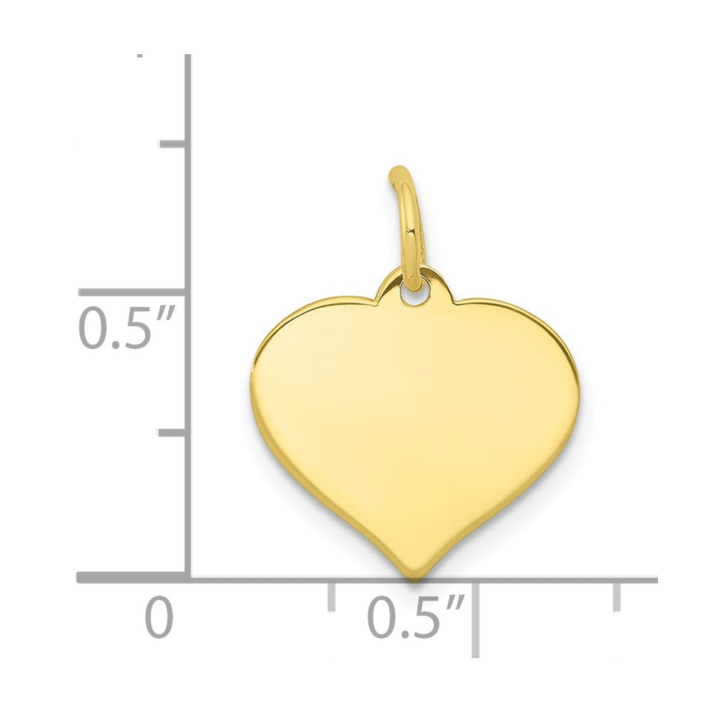 10k Plain .018 Gauge Heart Disc Charm