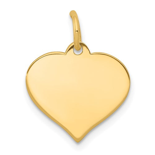 10k Plain .013 Gauge Heart Disc Charm
