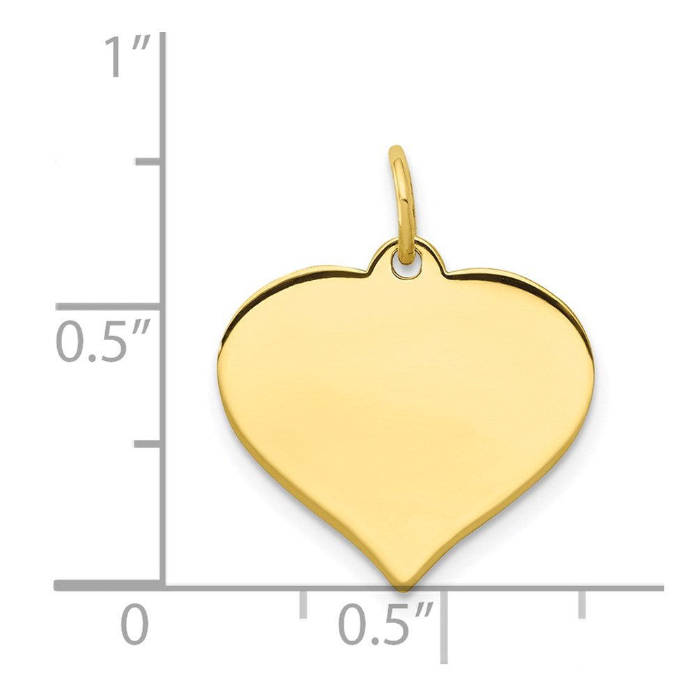10k Plain .018 Gauge Heart Disc Charm