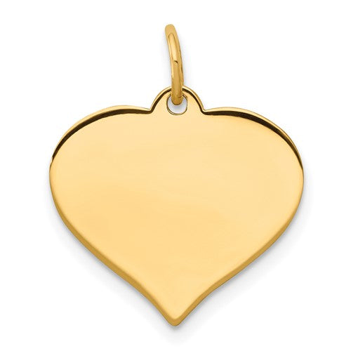 10k Plain .018 Gauge Heart Disc Charm
