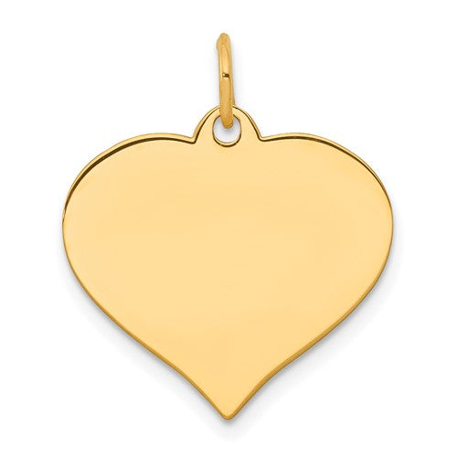 10k Plain .013 Gauge Heart Disc Charm