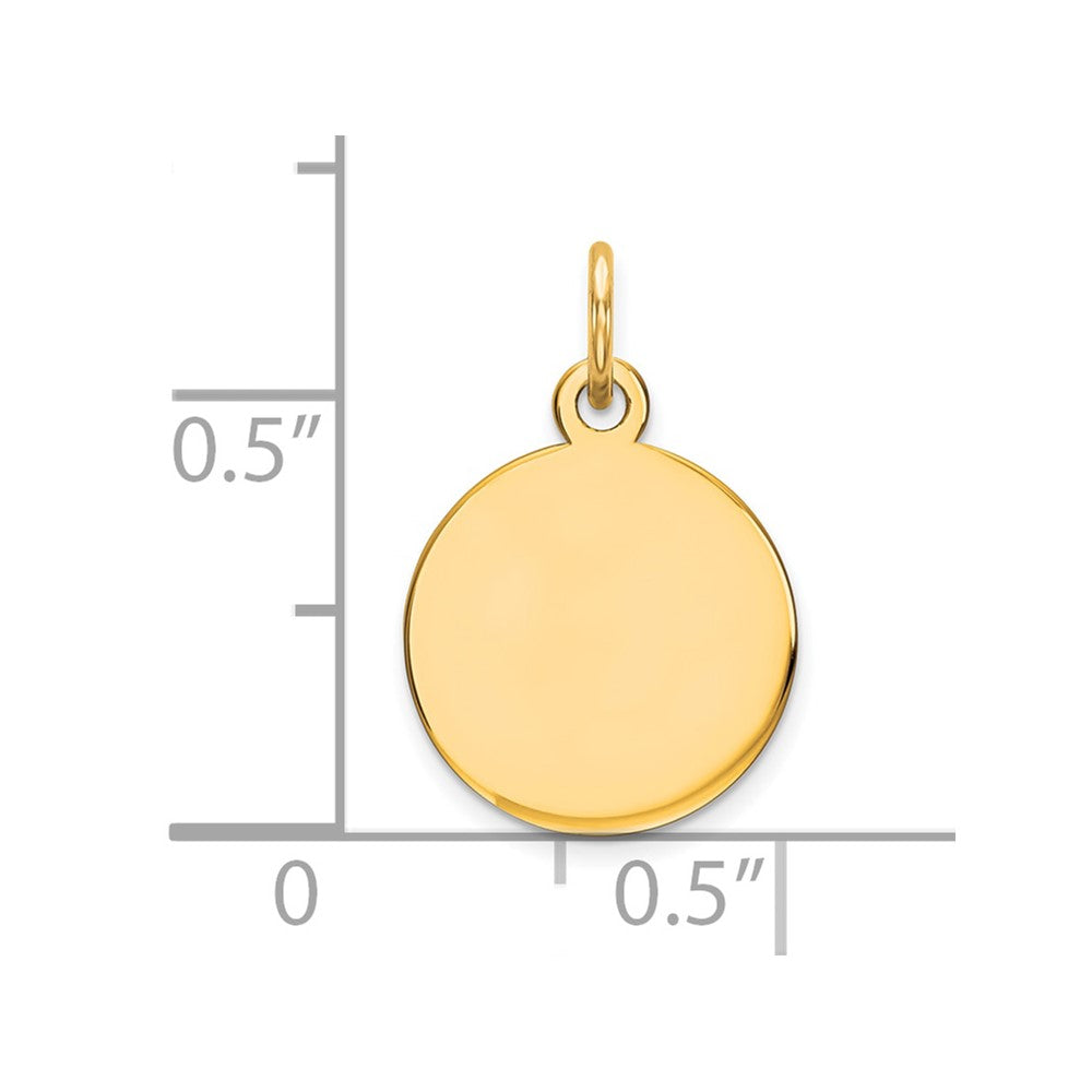 10K Plain .013 Gauge Round Disc Charm