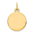 10K Plain .013 Gauge Round Disc Charm
