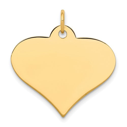 10k Plain .013 Gauge Engraveable Heart Disc Charm