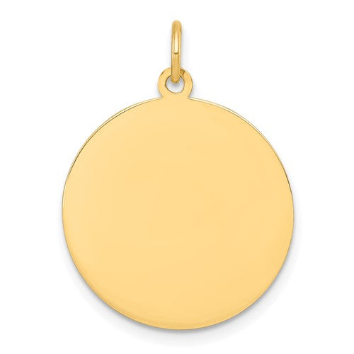 10K Plain .013 Gauge Circular Engravable Disc Charm