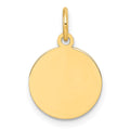 10K Plain .018 Gauge Circular Engravable Disc Charm