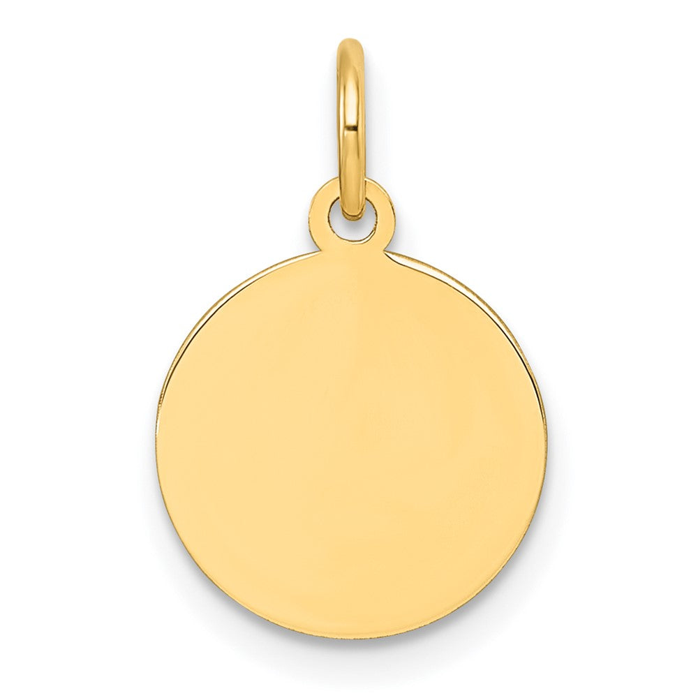 10K Plain .018 Gauge Circular Engravable Disc Charm
