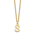 10KY Cutout Letter S Initial Necklace