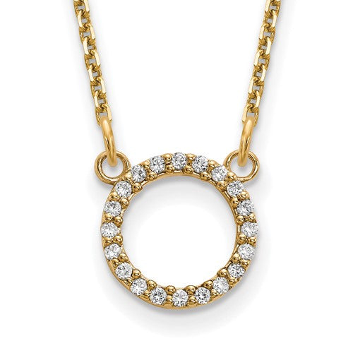10k Diamond Open Circle Necklace