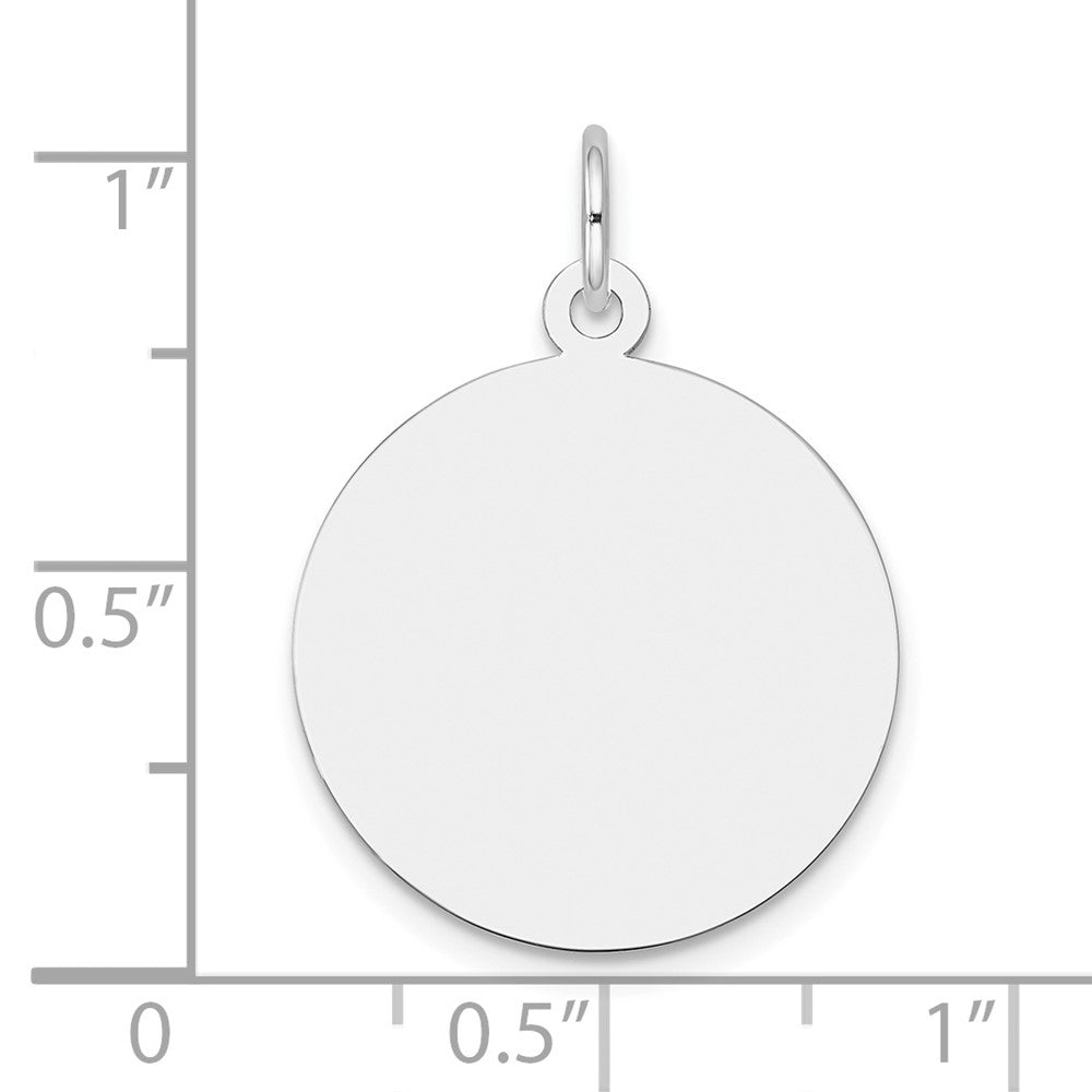 10K White Gold Plain .013 Gauge Circular Engravable Disc Charm