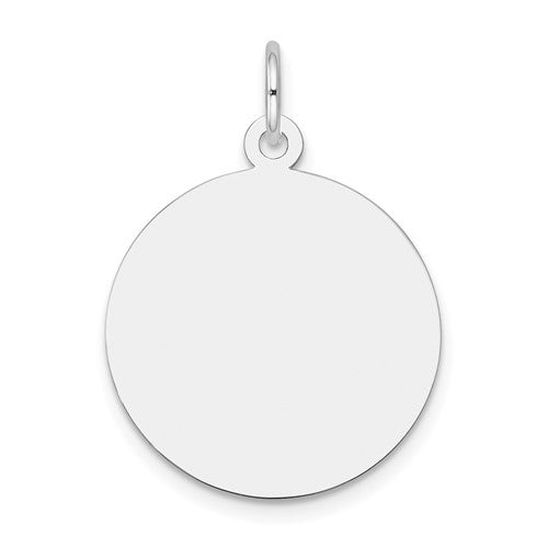 10K White Gold Plain .013 Gauge Circular Engravable Disc Charm