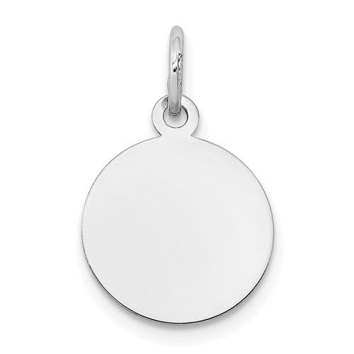 10K White Gold Plain .035 Gauge Circular Engravable Disc Charm