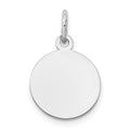 10K White Gold Plain .035 Gauge Circular Engravable Disc Charm