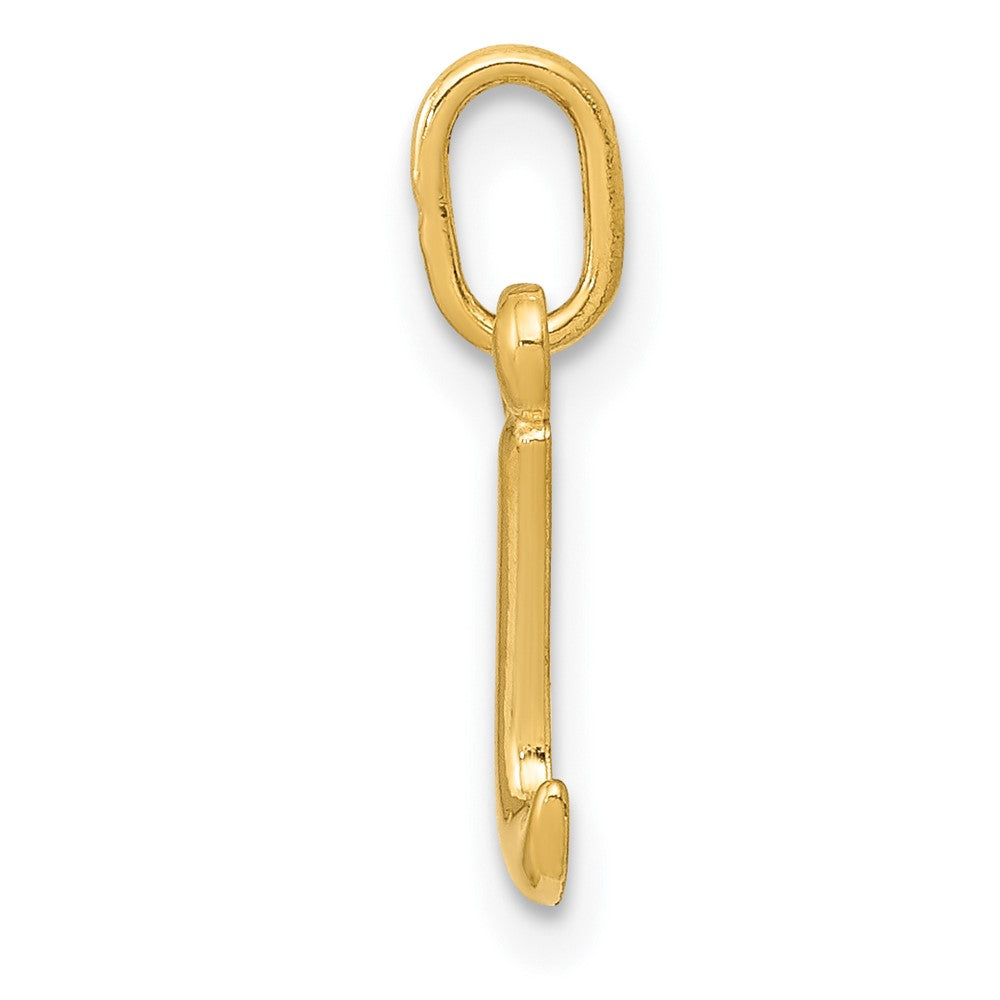 10k Yellow Gold Letter i Initial Charm