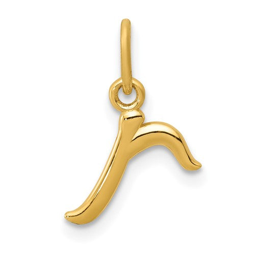 10k Yellow Gold Letter r Initial Charm