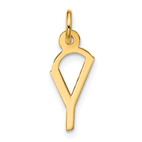 10k Large Slanted Block Initial Y Charm