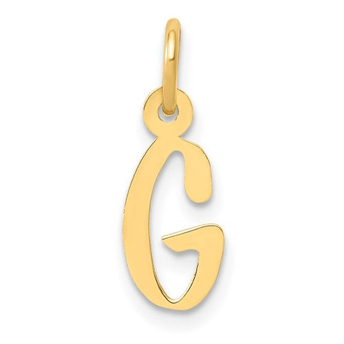 10k Small Slanted Block Initial G Charm
