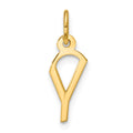 10k Small Slanted Block Letter Y Initial Charm