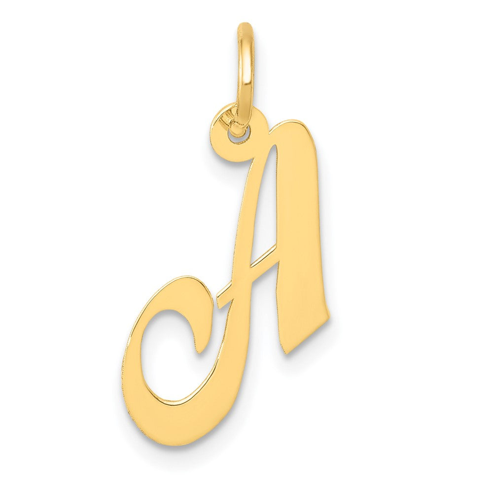 10K Medium Fancy Script Initial A Charm