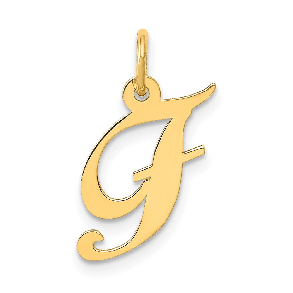 10K Medium Fancy Script Initial F Charm