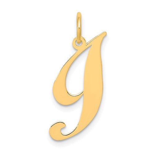 10K Medium Fancy Script Initial I Charm
