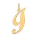 10K Medium Fancy Script Initial I Charm